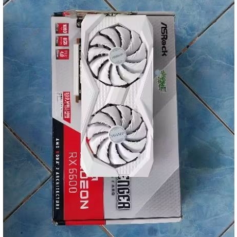 Rx6600 Asrock Challenger White Rx 6600 Second Pemakaian Pribadi dus lengkap