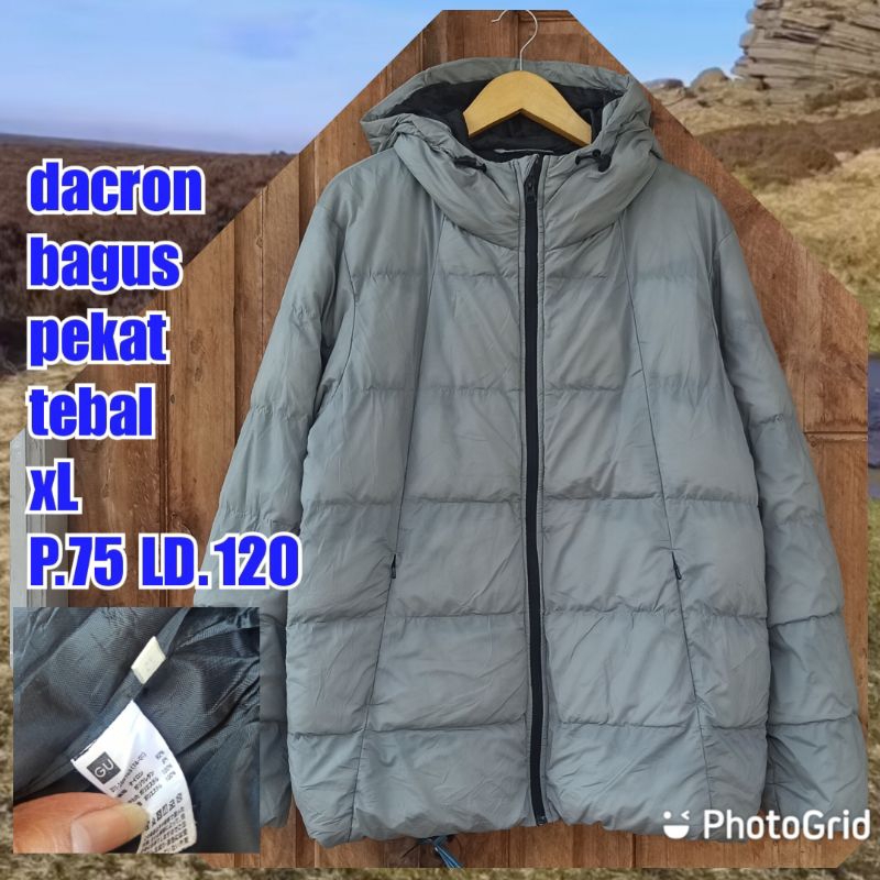 jaket gunung outdoor puffer gelembung tebal winter salju dacron gu general uniqlo