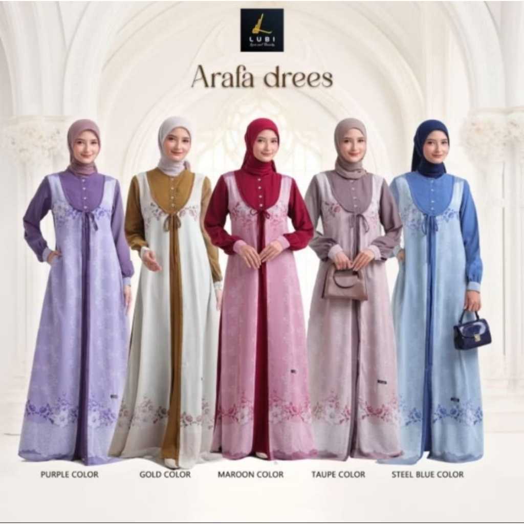 LUBI ARAFA DRESS BY LUBI GAMIS WANITA MUSLIMAH Dewasa