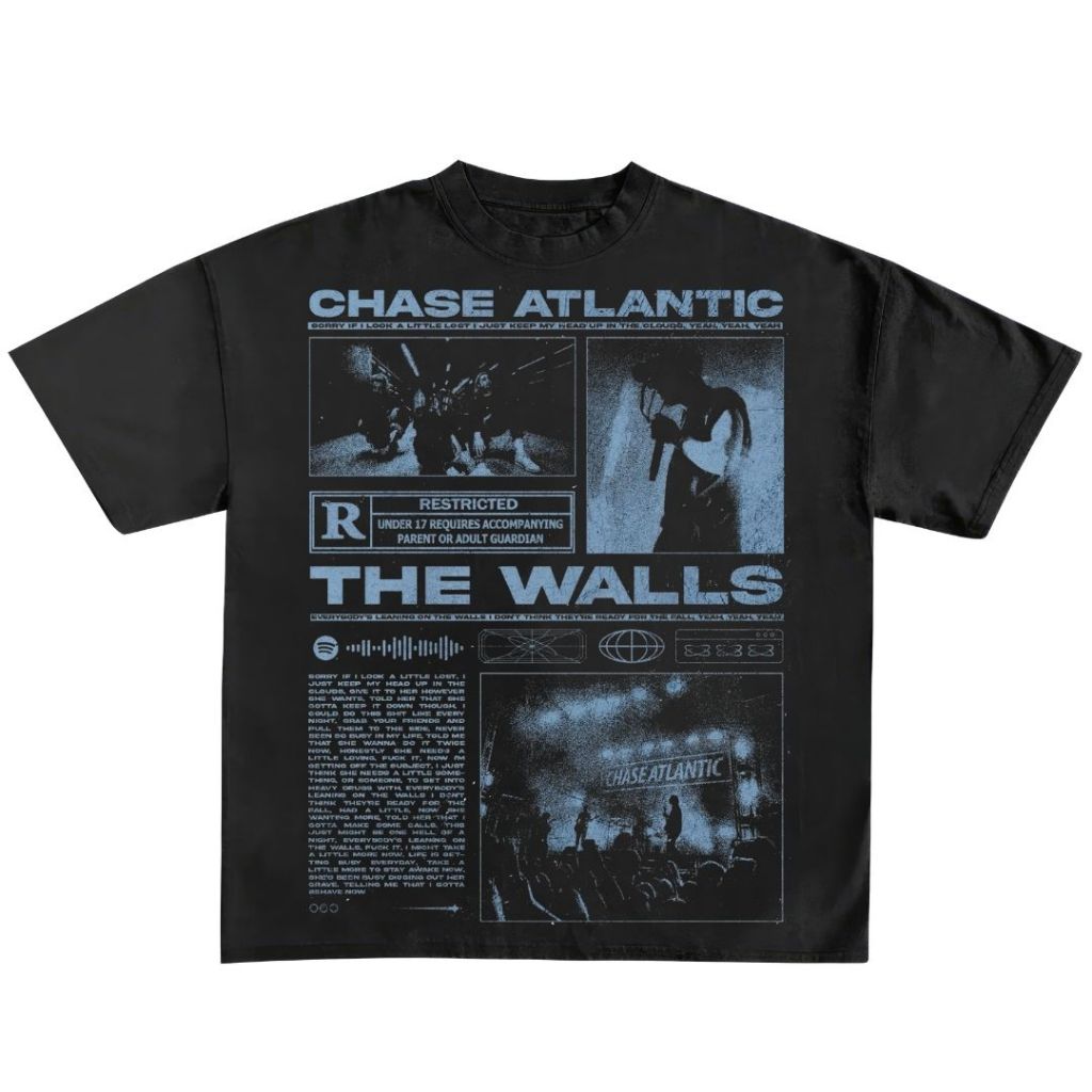 Gore Notch "Chase Atlantic" Black Oversized T-Shirt | COD | Atasan | Vintage