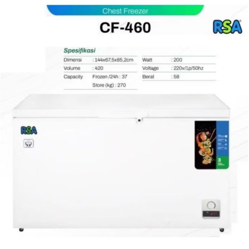 FREEZER BOX RSA 460 KAPASITAS 400 LITER
