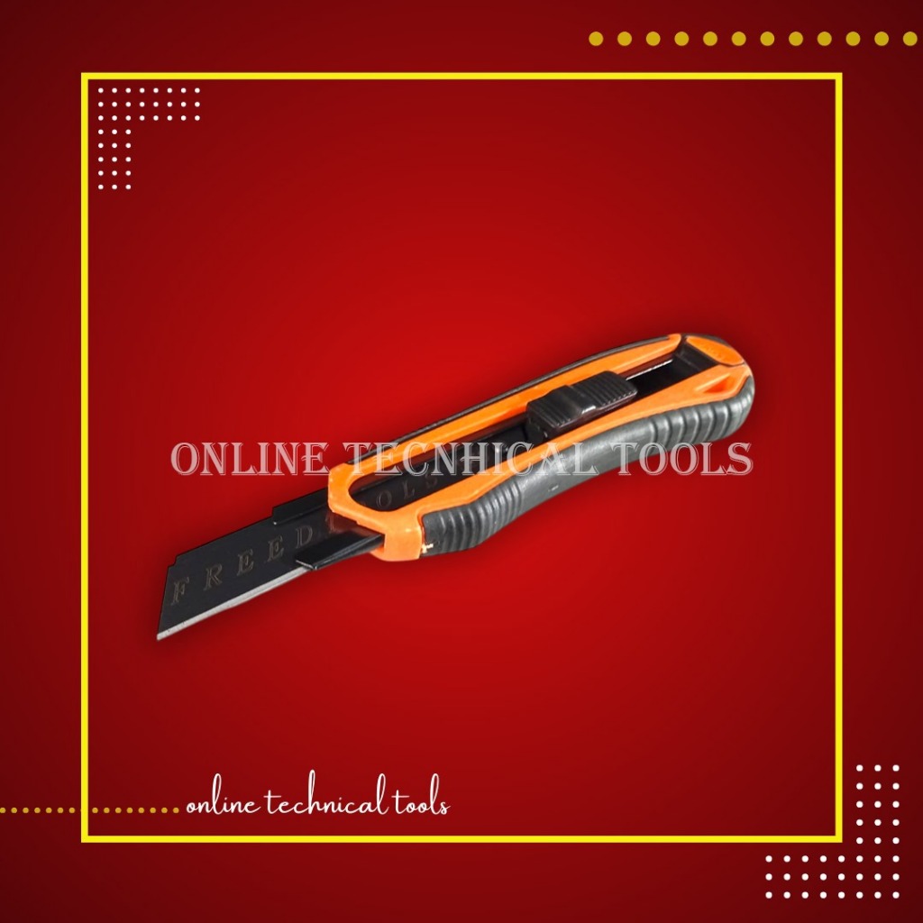 

FREED Cutter Pisau Cutter Kater + isi 2 pcs 18mm Heavy Duty – Model SK3 Baja Hitam Anti Karat