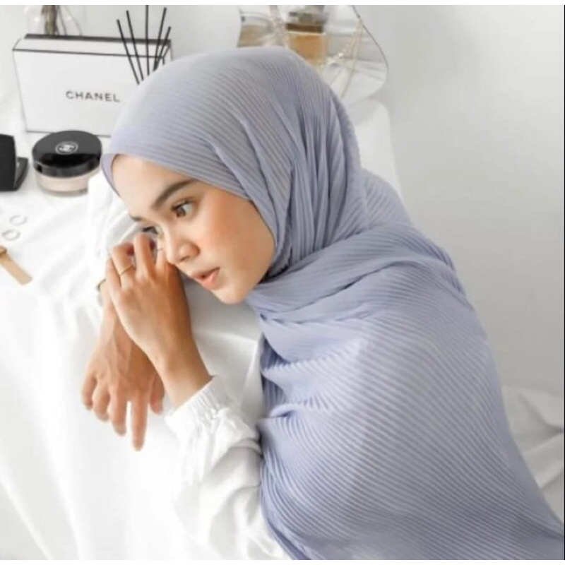 Kerudung pashmina plisket lidi ceruty babydoll FULL PREMIUM/Jilbab Pashmina panjang/Hijab Pashmina