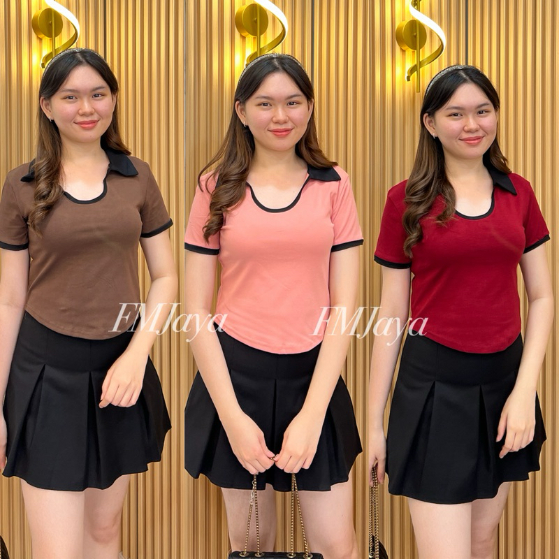 JOYFENCA - KAOS IMP*RT WANITA KERAH 2510 || POLO KAOS KERAH / KAOS WANITA / BLOUSE IMP*RT WANITA BER