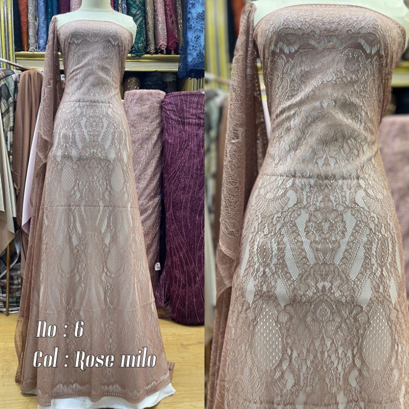 kain berukat Chantilly semi prancis/brukat/seragam pesta/Chantilly/panel