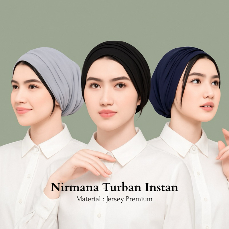 Nirmana Turban Instan Jersey Premium / Turban Instan Premium / Turban Wanita Muslim Kekinian / Turba