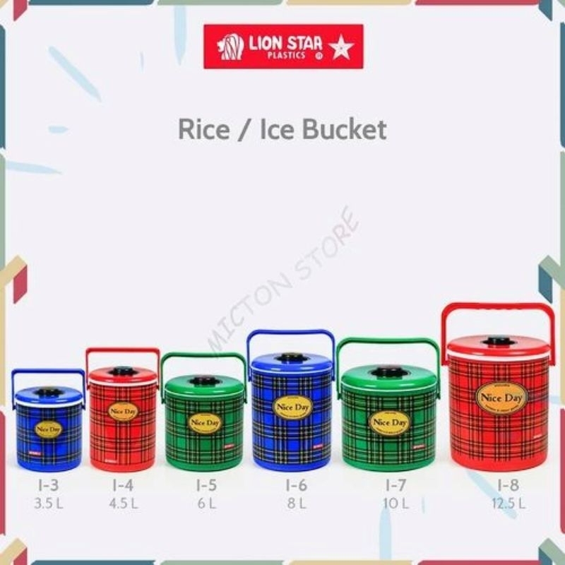 MICTON Lion Star Rice Ice Bucket Termos Nasi Tempat Es Batu Plastik