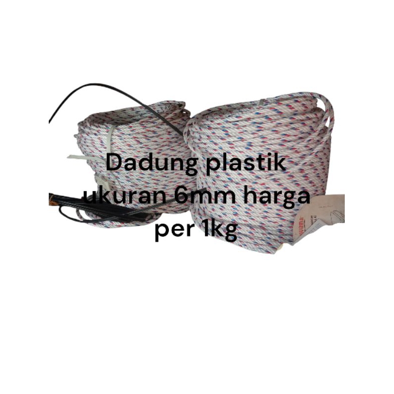 

DADUNG PLASTIK/TALI TAMBANG UKURAN 6mm berat 1kg