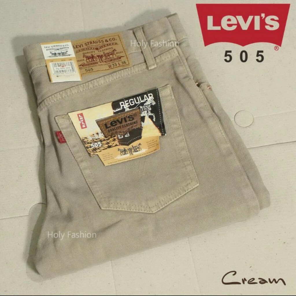 CELANA JEANS COWOK MODEL STANDAR WARNA MOCCA/KREM UKURAN 28 SAMPAI 46 / CELANA JEANS PRIA
