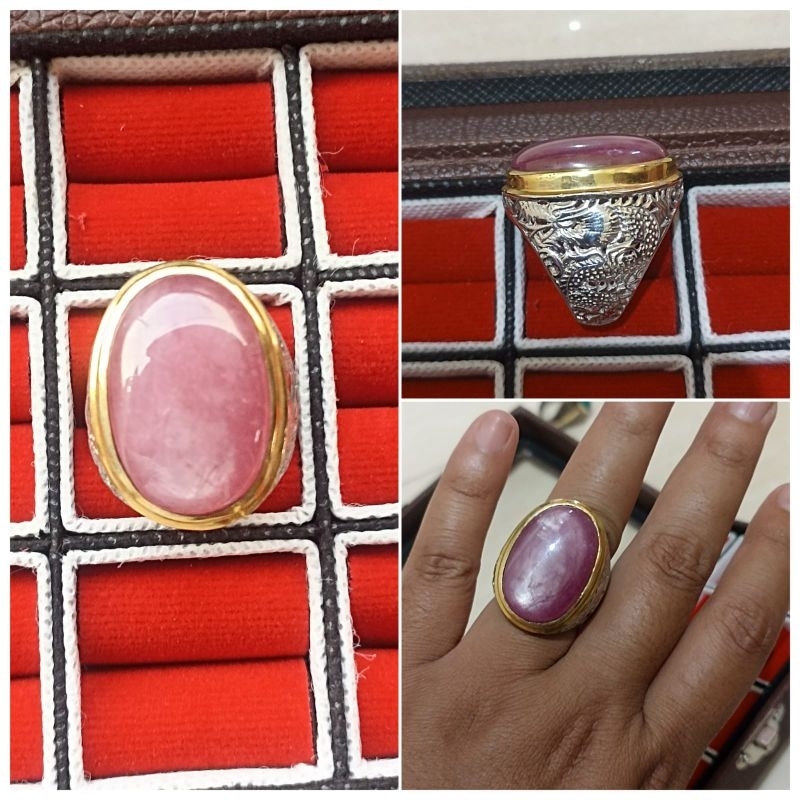 Batu Natural Ruby Star