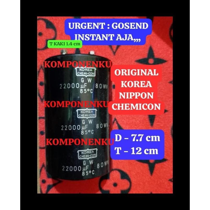 Hrg 1 pcs 22000uf 80v ORIGINAL 22000uf80V 22000mk80v 22000mikro80v 22000mk 22000mikro 22.000uf80v 22