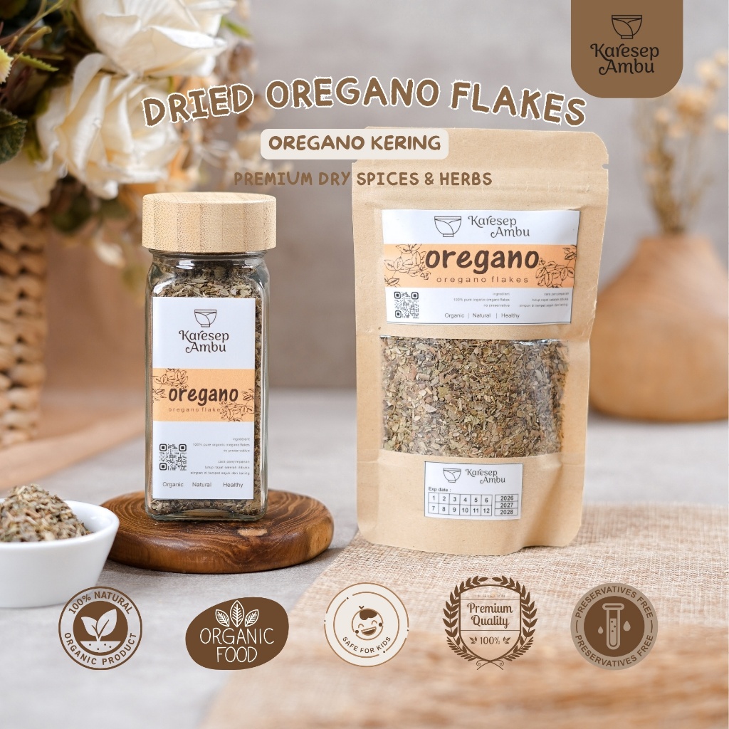 

Oregano / Dried Oregano Leaves - Bumbu Rempah Murni Premium Organik Pelengkap MPASI by Karesep Ambu