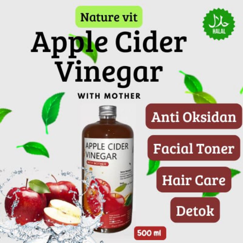Cuka Apel Nature Vit - Cuka Apel With Mother - Cuka Apel 500ml - Cuka Apel Premium