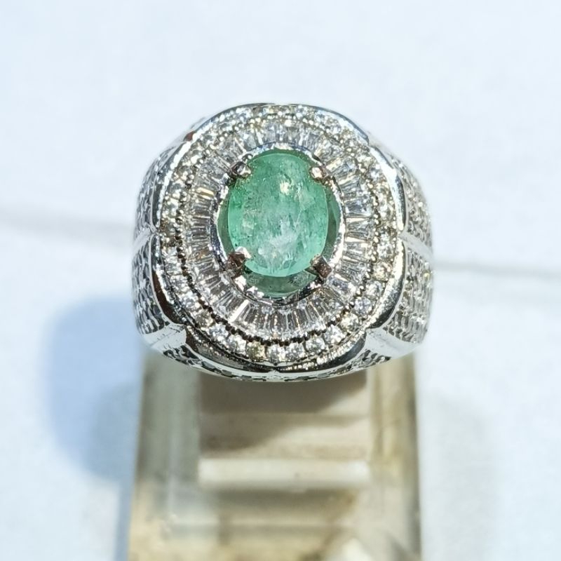 batu zamrud cutting colombia Ring alpaka tepper