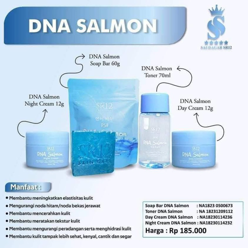 Dna Salmon sr12 / paket skincare sr12