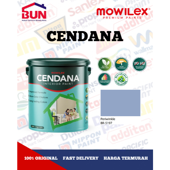 Mowilex Cendana Interior Paint Cat Tembok 5 Kg - PERIWINKLE (TINTING)