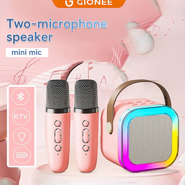 55TERPERCAYA 224 model baru Wireless Mini Bluetooth Speaker K12 Karaoke Speaker 2Mic et Mesin suara 