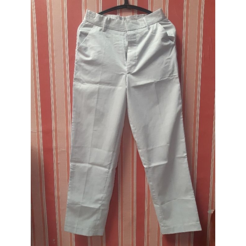 Celana Seragam Sekolah Warna Putih Like New Bekas Second Preloved