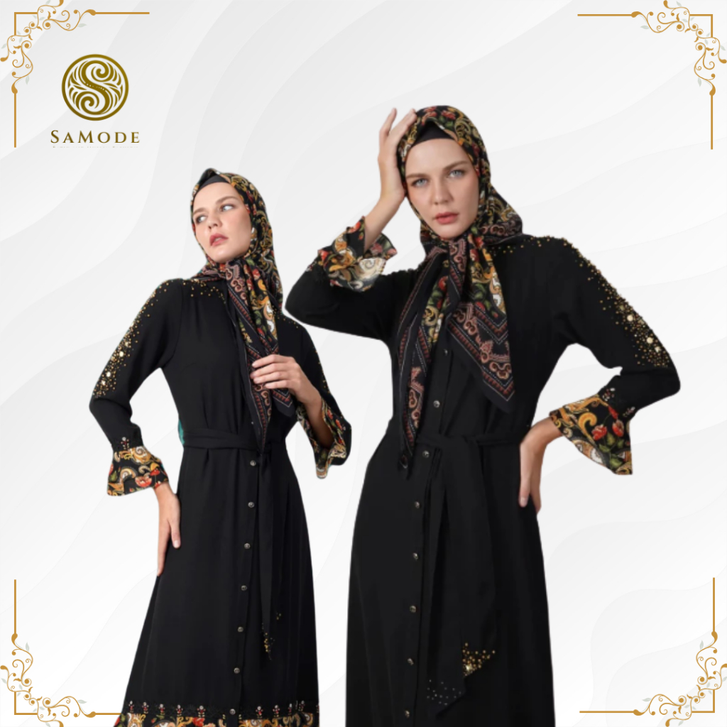 Abaya Hikmat A9827 - Hitam | Hikmat Abaya | Abaya | Abaya Terbaru | Abaya Exclusive | Abaya Elegan
