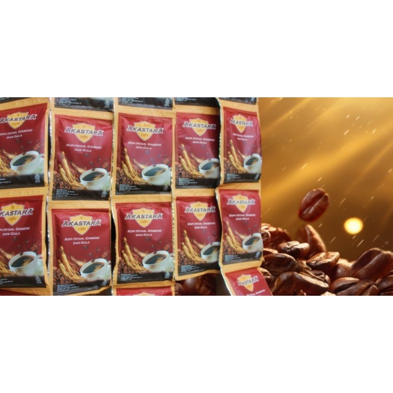

AKASTARA Kopi Hitam Ginseng 1 kardus/12 renceng/ 120 sachet