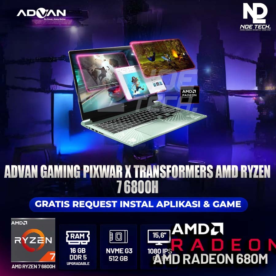 ADVAN GAMING PIXWAR X TRANSFORMERS AMD RYZEN 7 6800H