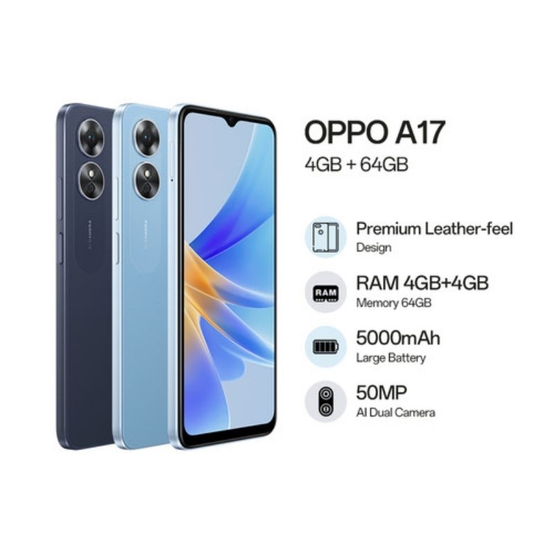 HP OPPO A17 4/64 GB - OPPO A17 RAM 4GB ROM 64GB GARANSI RESMI