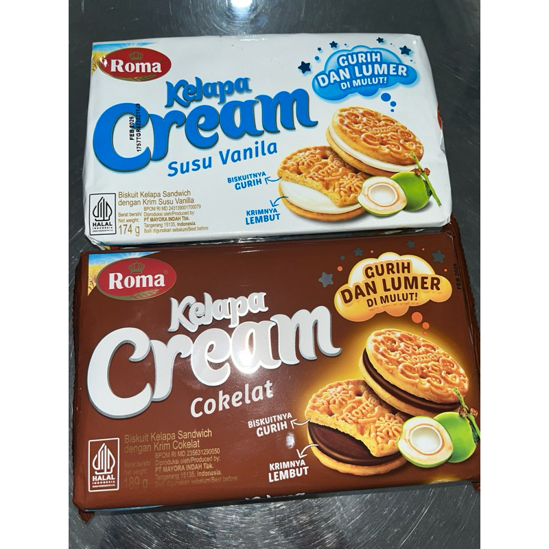 

Roma kelapa cream susu vanilla / coklat 180g