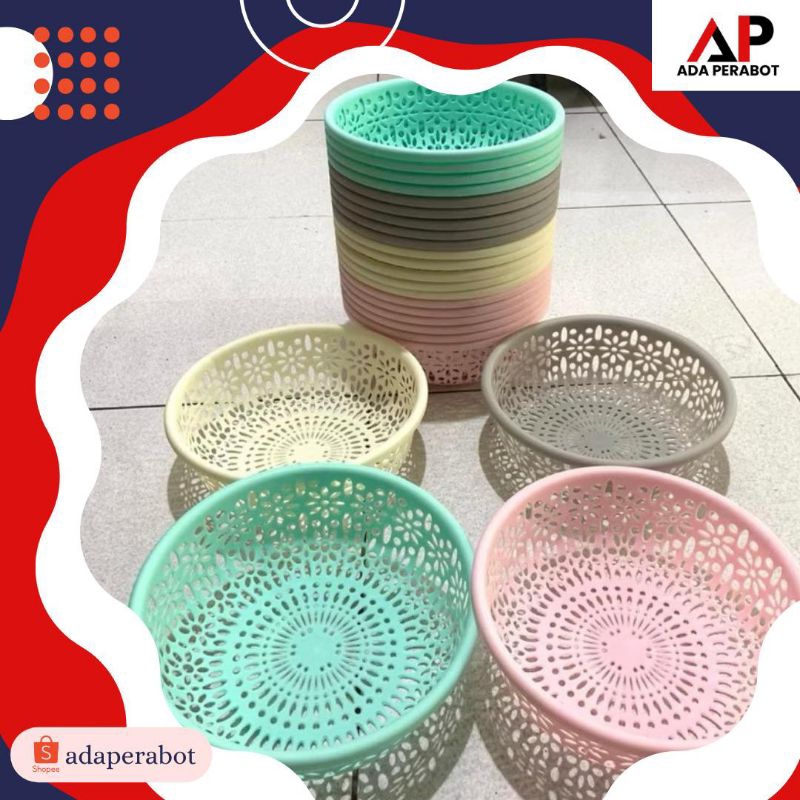 KERANJANG BULAT BESAR LILY PLASTIK / KERANJANG BUAH / SERBAGUNA BULAT 25 CM