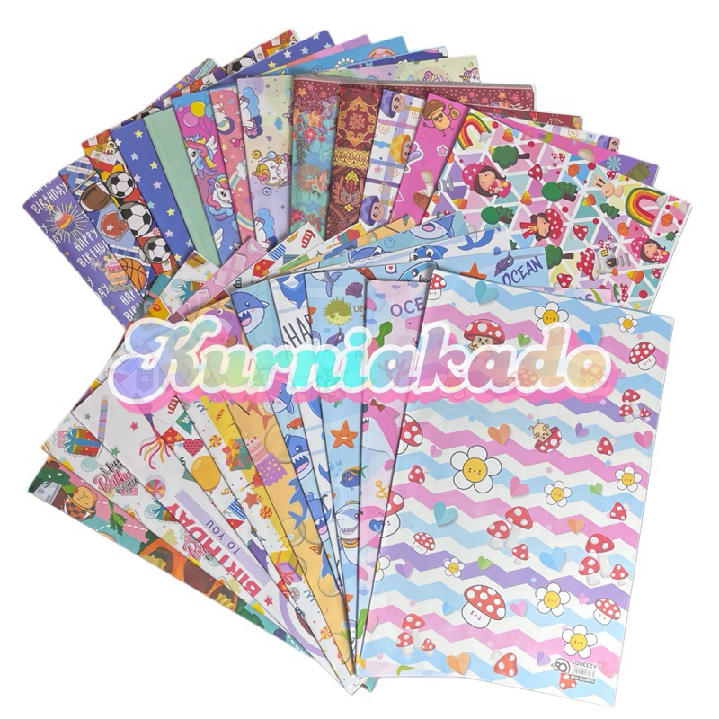 

Kertas Kado aneka motif karakter lucu anak kertas pembungkus kado ulang tahun kurnia kado