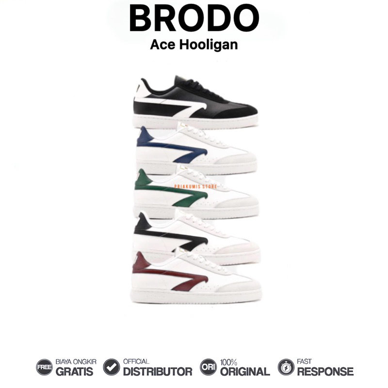 Brodo Ace Hooligan Sepatu Sneakers Casual Pria Wanita Unisex Harian Fashion Original 100%