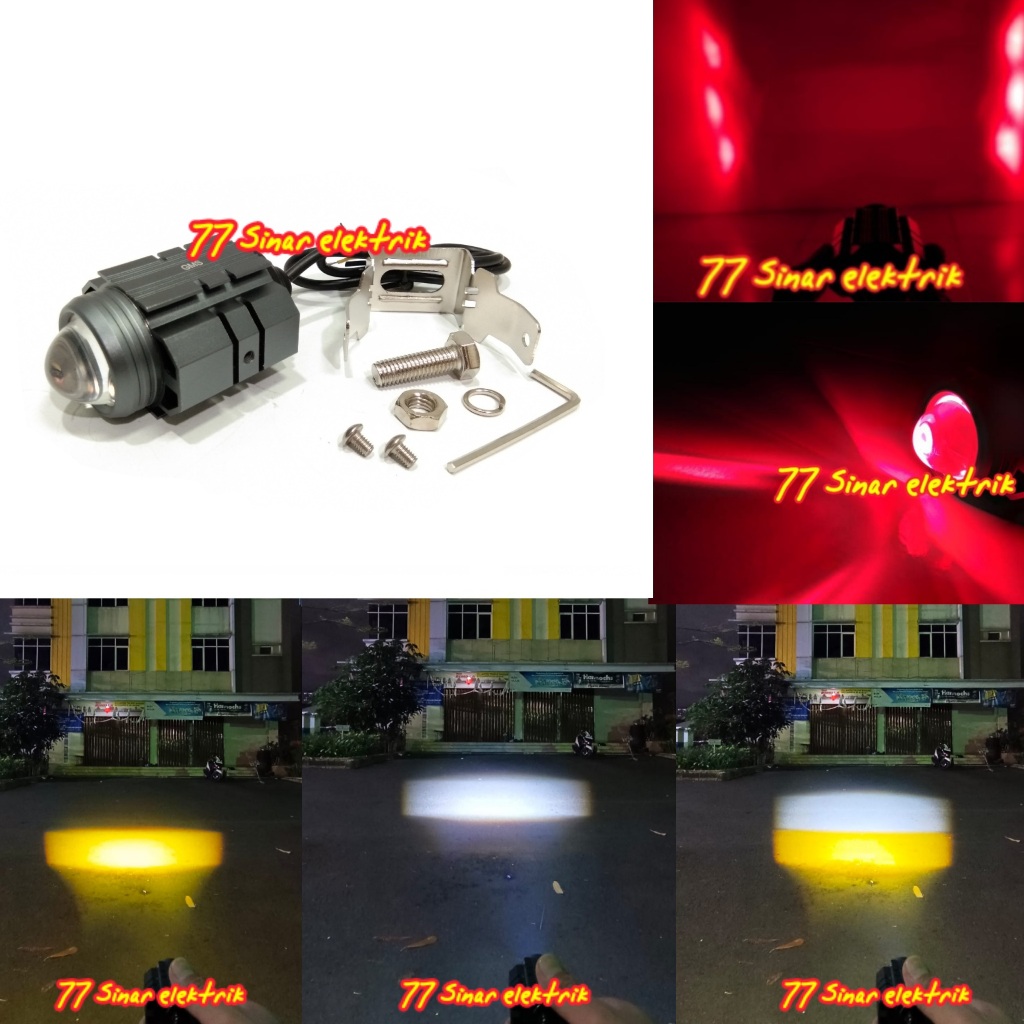 Lampu Tembak Sorot Led D2 Laser GMS Demon Merah Lampu Tembak Led D2 Mini Laser Jauh Dekat