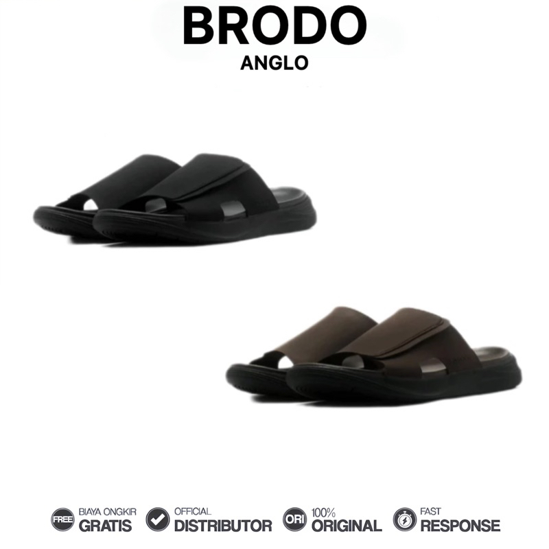 Brodo Anglo Sandal Pria Kulit Casual Harian Nyaman Fashion Original 100%