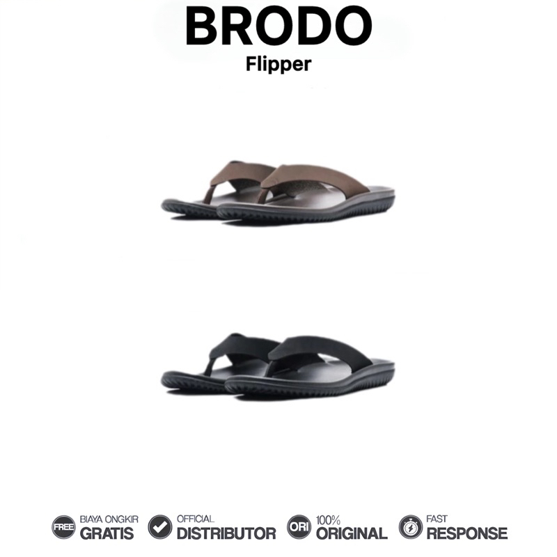 Brodo Flipper Sandal Pria Wanita Casual Harian Nyaman Unisex Fashion Original 100%