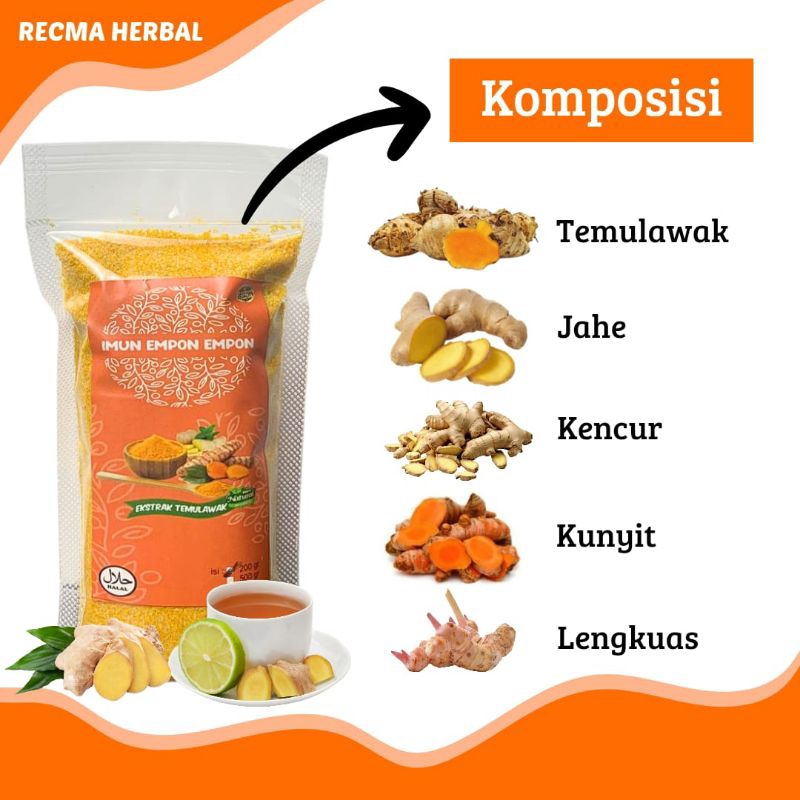 

JAKUTE, JAHE,KUNYIT, TEMULAWAK IMUN BOSTER