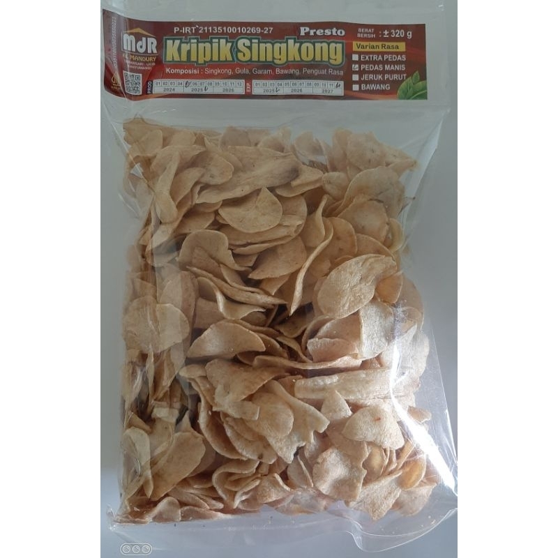 

MDR Kripik Singkong Al Mandury rasa pedas manis Netto 320gram