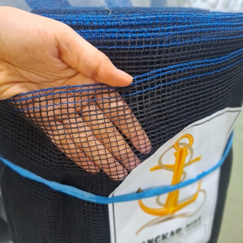 Waring RK Cap Jangkar Mas Lis Biru 4 bar (anyaman dobel 4 benang) ukuran 1,2 x 100 m per roll