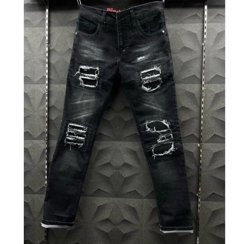 Celana Jeans Skinny RUCAS Pria TSD Denim - Celana Panjang Cowok Sobek Sobek - Celana Jeans Sobek Pol