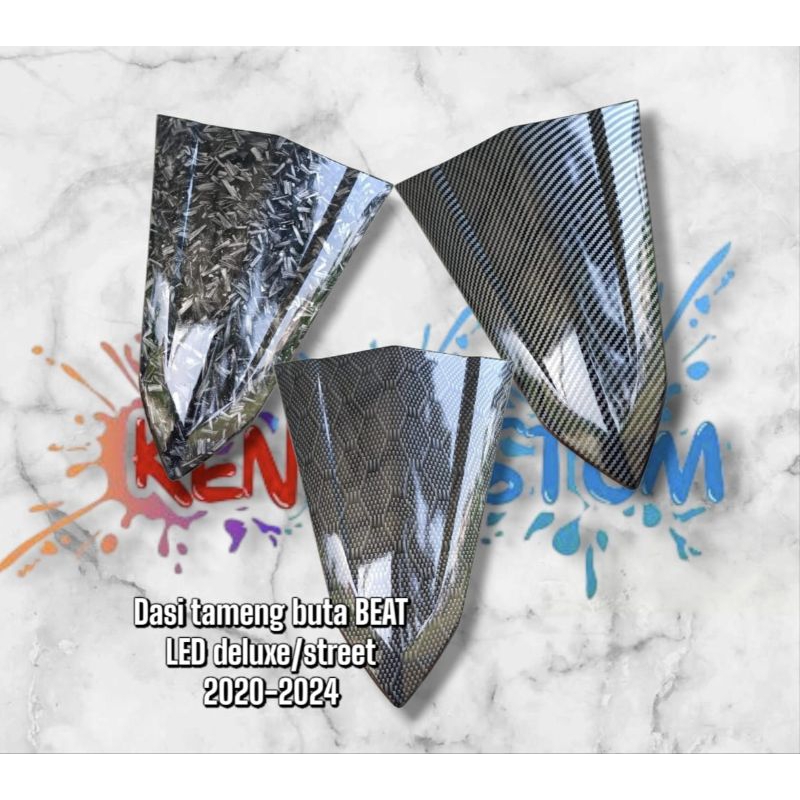 dasi panel tameng buta tanpa dudukan plat beat led deluxe street cbs K1A carbon wtp celup 2020 2021 