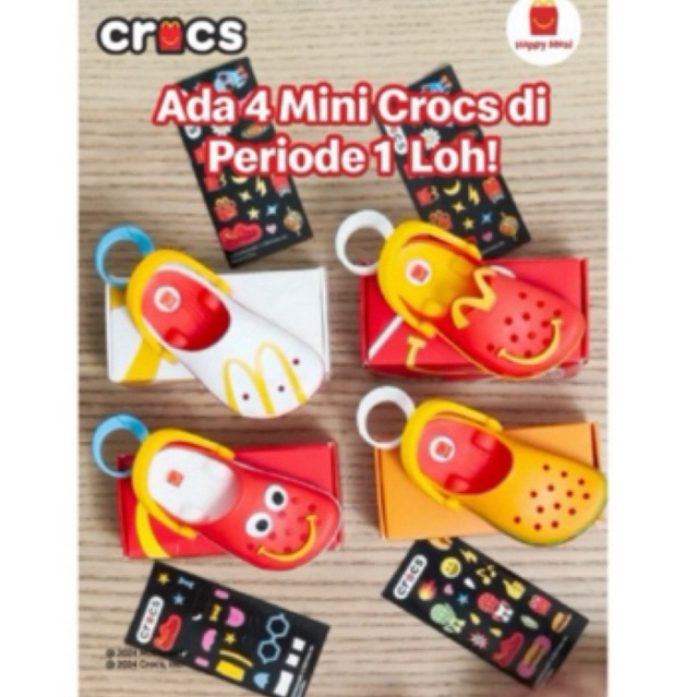 READY bag charm mcd mcdonalds mini Crocs sepatu sandal gantungan kunci gantungan tas happy meal smil