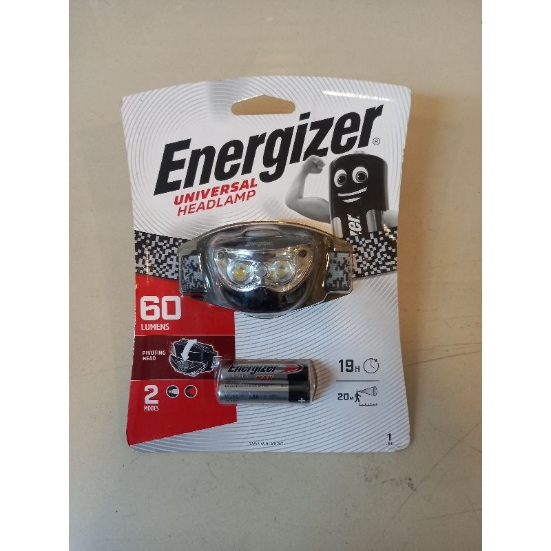 Senter Kepala Energizer 60 Lumens - Energizer Headlamp 60 Lumen Bonus AAA Bateries