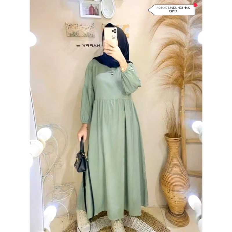 Gamis NIKITA Rayon ld116/Gamis Busui Premium Quality/ Kayla Midi Dress Rayon Twill Premium Terbaru