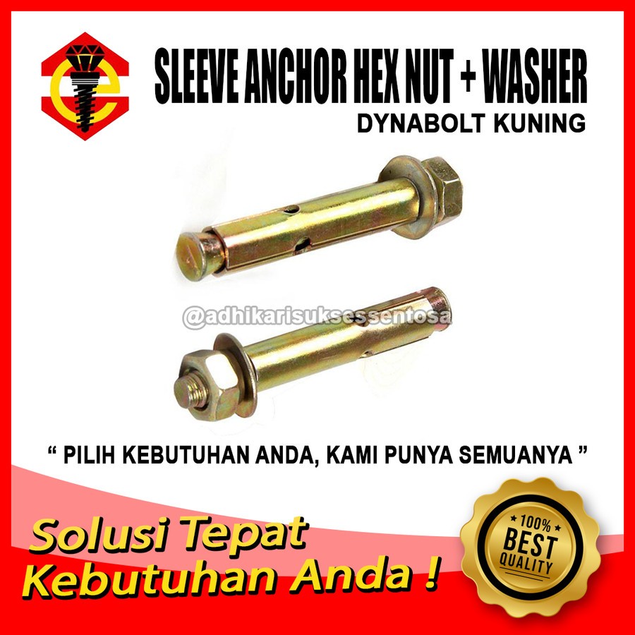 Dynabolt M20x151 / Dinabolt M20 / Anchor Bolt Kode 7556 Kuning (15 CM)