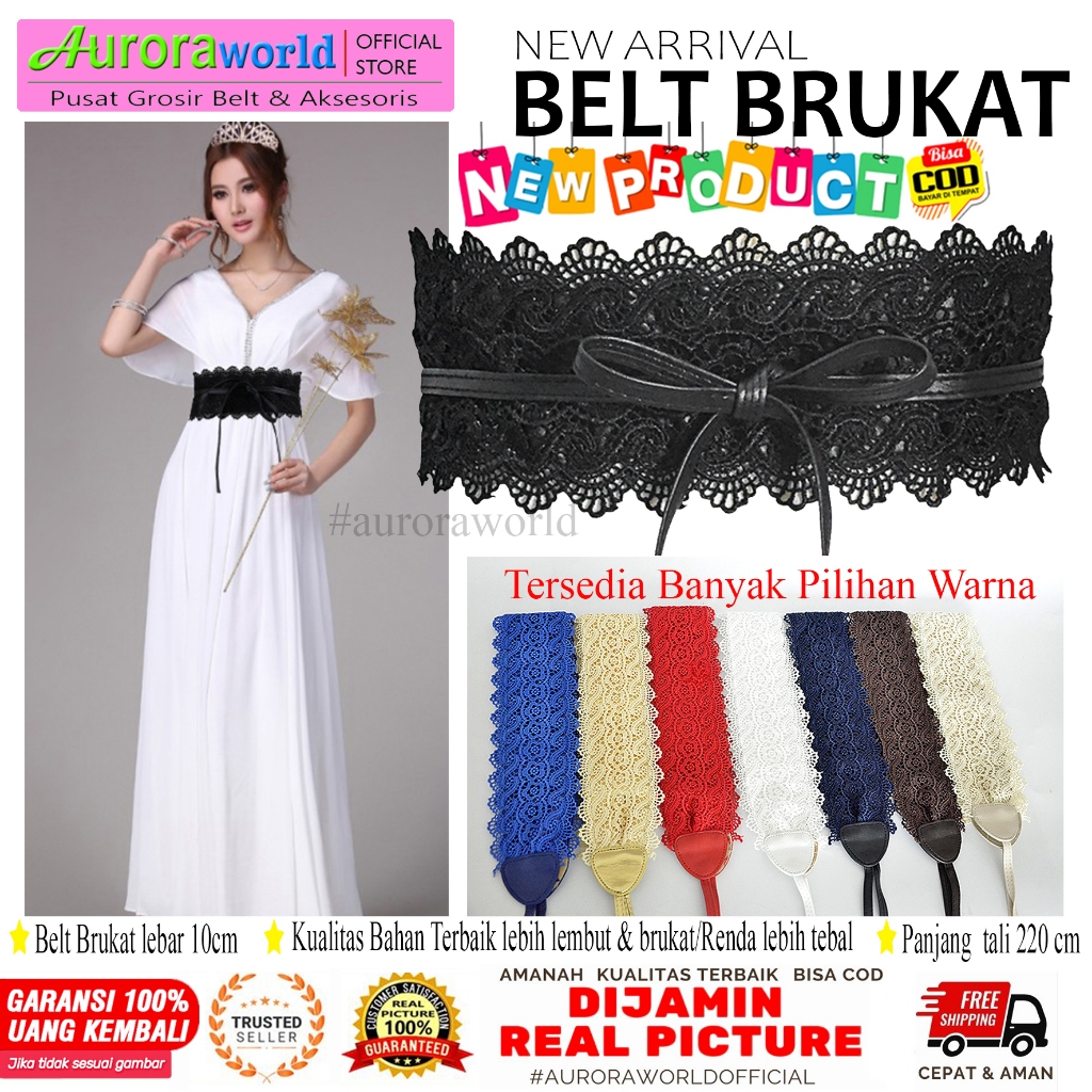 Belt Fashion Korea Terbaru Ikat Pinggang wanita untuk Dress model kulit Renda Gesper Sabuk Lebar Kai