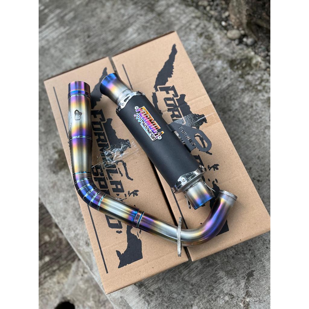 Knalpot Racing Ceklis Sunblue Black Original Formula Speed Indonesia Pnp Beat Vario Nmax Scoopy Dll.