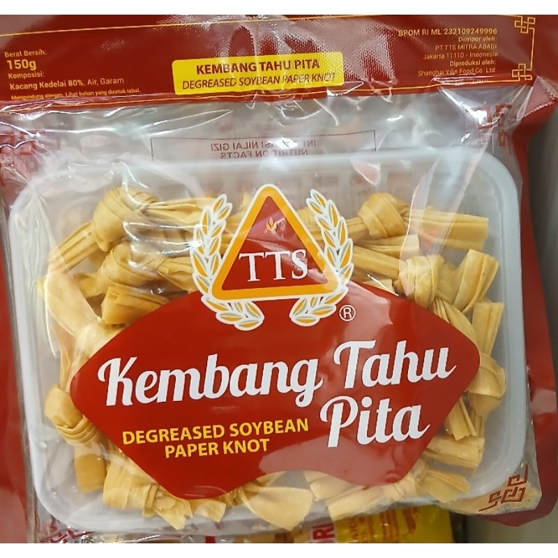 

Kembang Tahu Pita TTS Degreased Soybean Paper Knot 150g - HK (Can Use Vegan / Dapat Untuk Vegetarian).