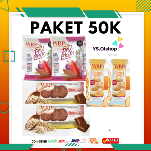

WRP Paket hemat Snack isi 6 Pcs Cookis Edam 30 Gr, Cookies coklat 30 Gr & Delichips 40 Gr