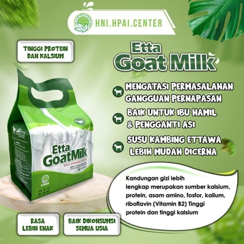 

Etta Goat Milk - Susu Kambing Ettawa Bubuk Original Berkhasiat Menmbuhkan Asma Dan Pengganti Asi Asli