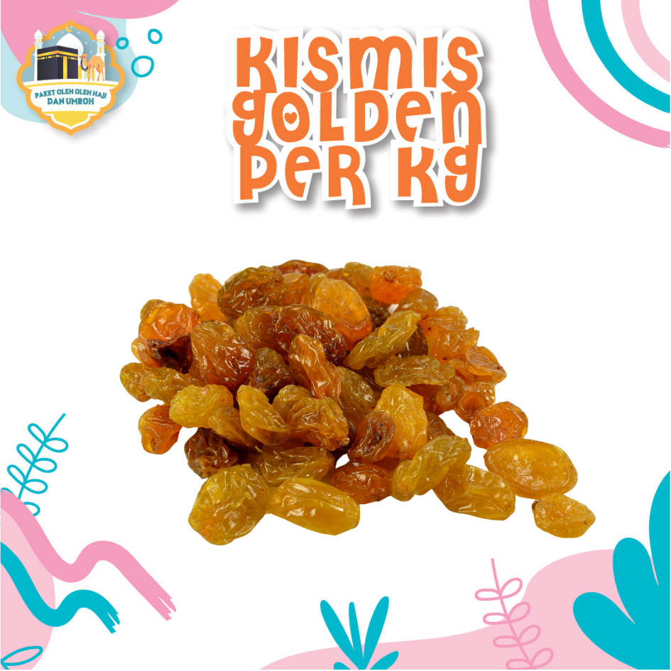 

Kismis Asam Manis Golden Raisin Enak & Fresh Cocok Untuk Oleh-oleh Haji Umroh Camilan Sehat Bisa 1KG / perGram