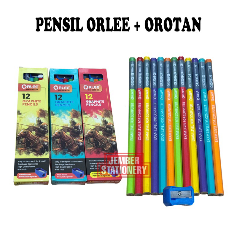 

(12pcs) Pensil Orlee 2B + Orotan