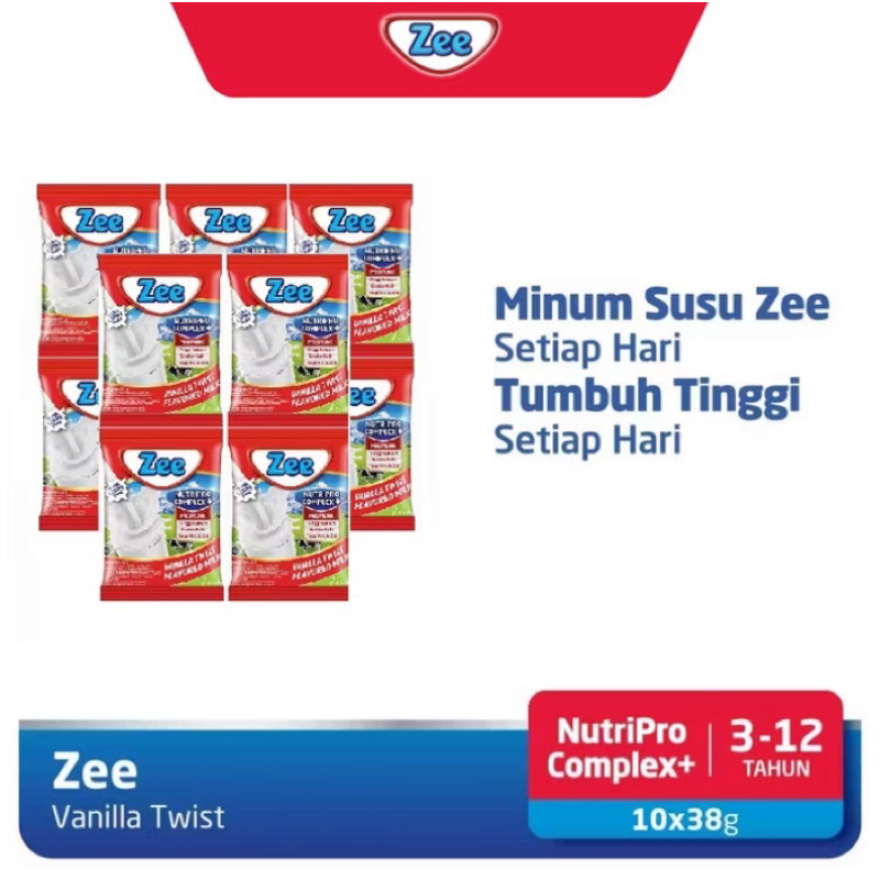 

ZEE Sachet Renceng Vanilla Twist 10 x 38g - Susu Bubuk